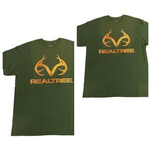 NWT Real Tree Men’s Short Sleeve Woodgrain Preshrunk Green T Shirt SZ Large